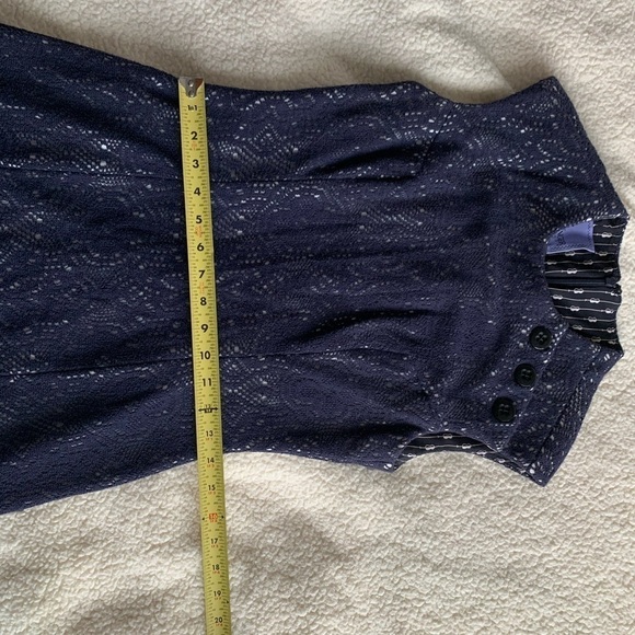 KAY Unger Navy Blue Open Crochet Lace White Under size 2 - Picture 14 of 16